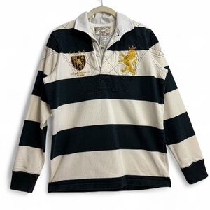 Rugby Ralph Lauren Black and White Polo, Women’s Size LARGE‎